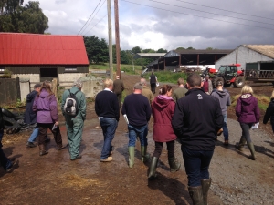 people on a farm tour people on a farm tour