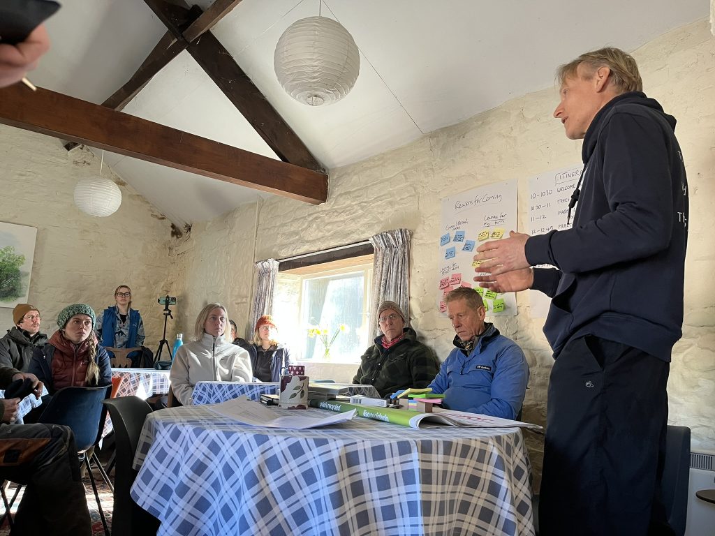 Host Tim Nicholson introducing his farm at the coppicing workshop