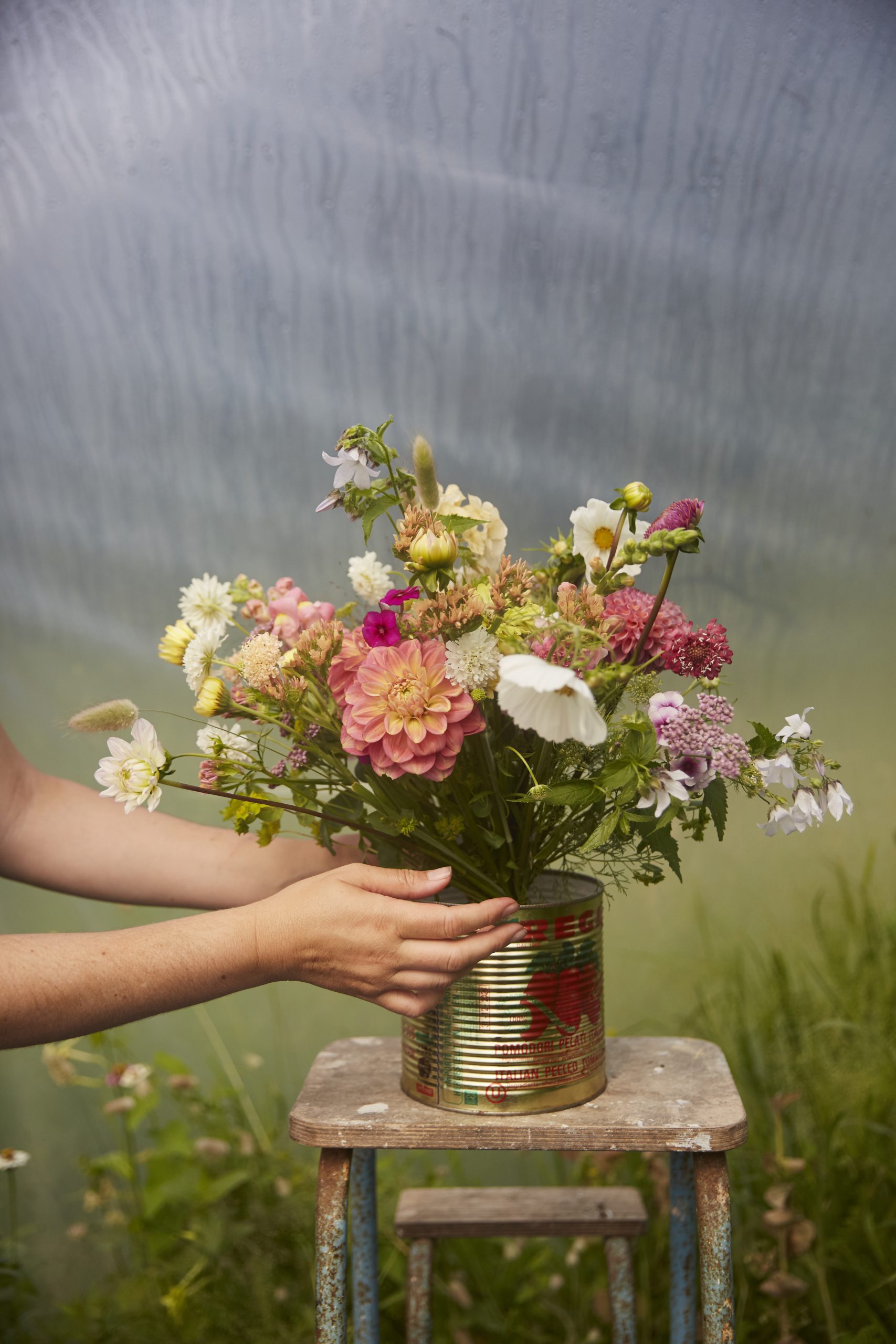 A bunch of seasonal flowers
