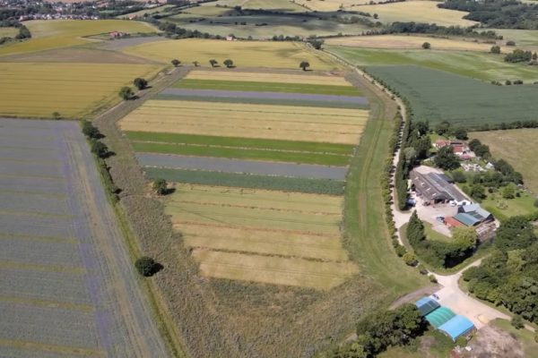 Aerial view of farm showing SFI trial field on Tom Mc Veigh's farm Aerial view of farm showing SFI trial field on Tom Mc Veigh's farm